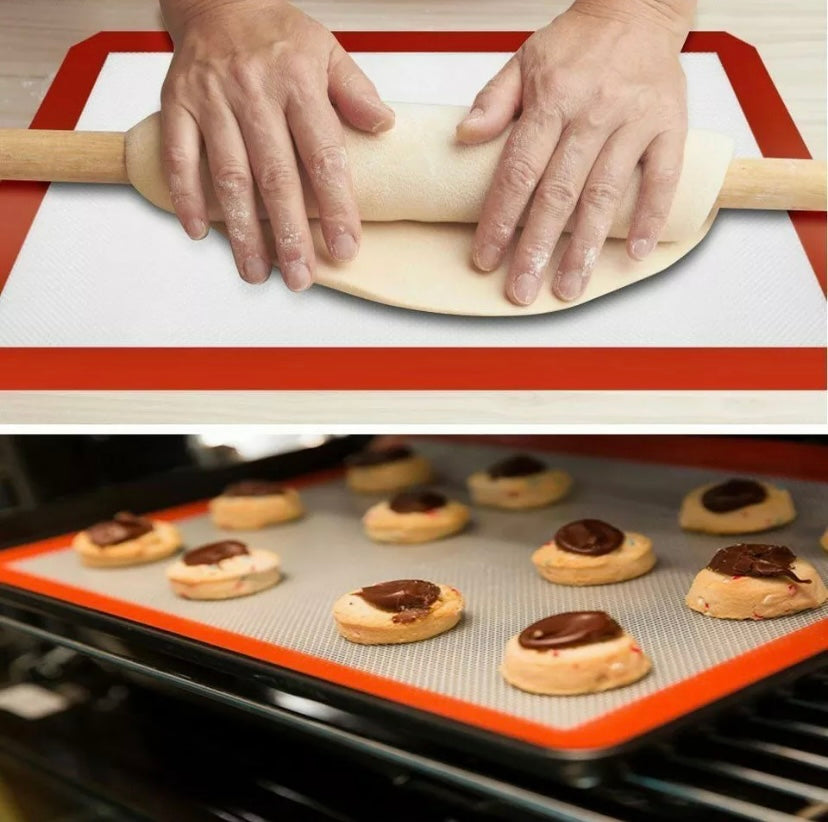  Silicone Baking Mat 2 Pack Non Stick Baking Sheet Cooking Baking  Essentials Gadgets,Kitchen Accessories Pan Liner Like Reusable Parchment  Paper Oven Half Sheet Silicone Induction Cooktop Protector: Home & Kitchen